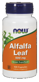 Alfalfa Leaf 500 mg (100 Caps (Organic, Non-GMO NOW Foods